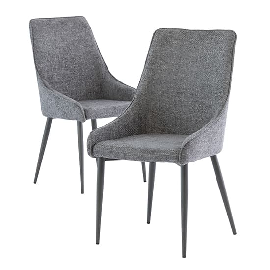 Jacinta Fabric Dining Chair In Graphite With Grey Legs_3