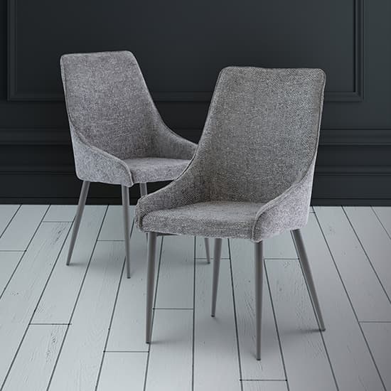 Jacinta Fabric Dining Chair In Graphite With Grey Legs_4