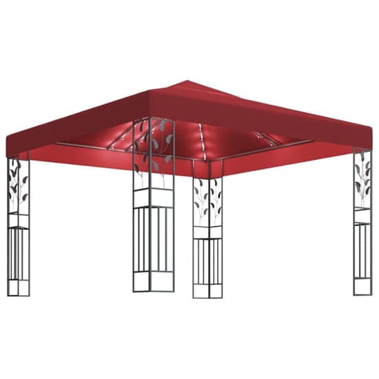Jack 3m x 3m Gazebo In Wine Red With LED Lights_2