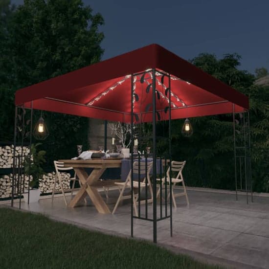 Jack 3m x 3m Gazebo In Wine Red With LED Lights_1