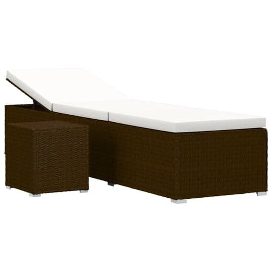 Jack Rattan Sun Lounger With Cushion And Tea Table In Brown_2