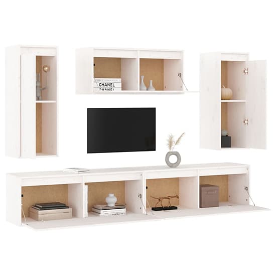 Jackie Solid Pinewood Entertainment Unit In White_4