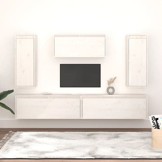 Jackie Solid Pinewood Entertainment Unit In White_1