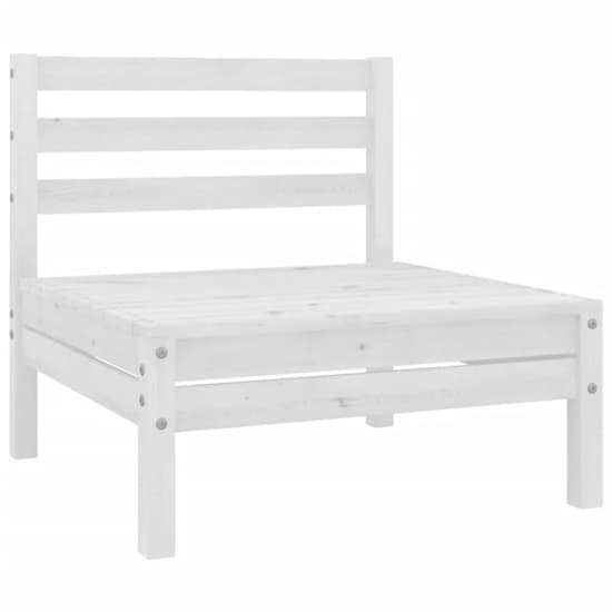 Jaclyn Solid Pinewood 4 Piece Garden Lounge Set In White_4