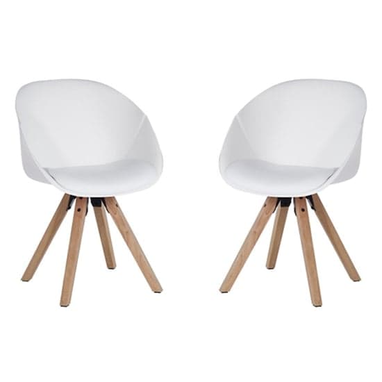 Jaclyn White PU Visitor Chair With Wooden Legs In Pair_1