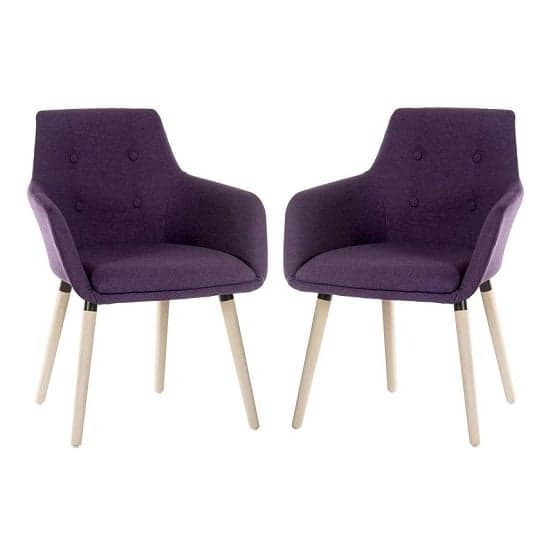 Jaime Fabric Reception Chair In Plum With Wood Legs In Pair_1