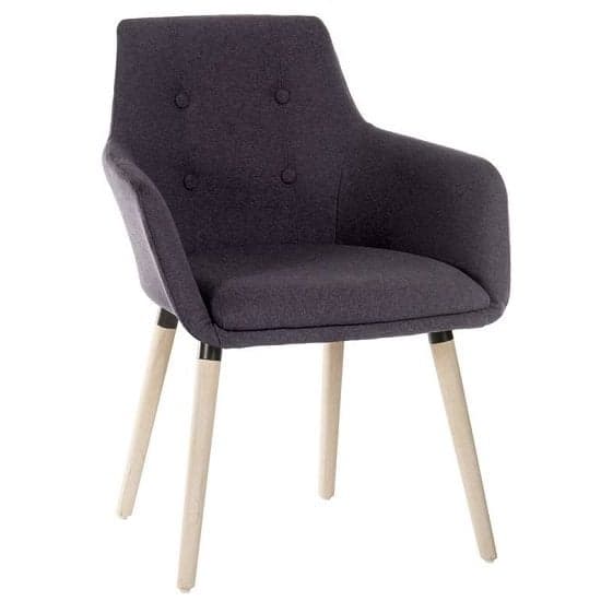 Jaime Fabric Reception Chairs In Graphite With Wood Legs In Pair_2