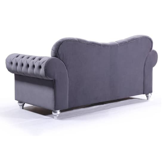 Jalen Plush Velvet 2 Seater Sofa In Grey_3