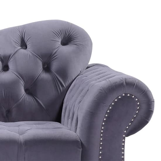 Jalen Plush Velvet 2 Seater Sofa In Grey_4