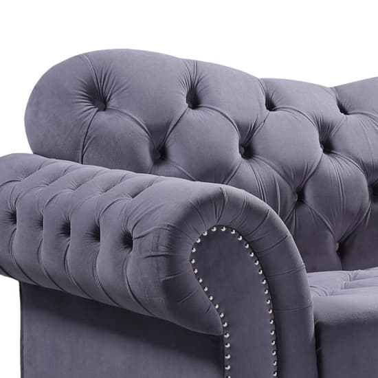 Jalen Plush Velvet 2 Seater Sofa In Grey_5