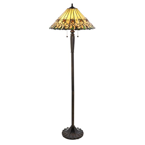 Jamelia Tiffany Glass Floor Lamp In Dark Bronze_2