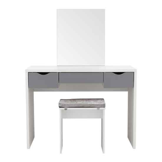 Elstow Wooden Dressing Table Set In White And Grey_5