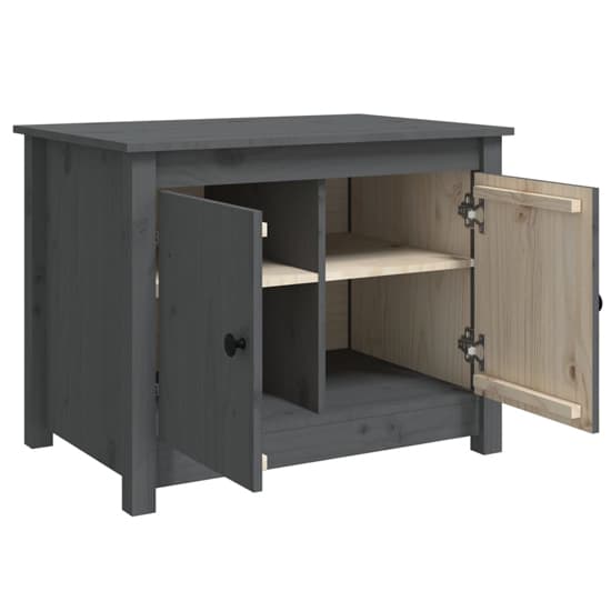 Janie Pine Wood Coffee Table With 2 Doors In Grey_5