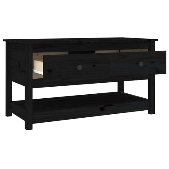 Janie Pine Wood Coffee Table With 2 Drawers In Black_5