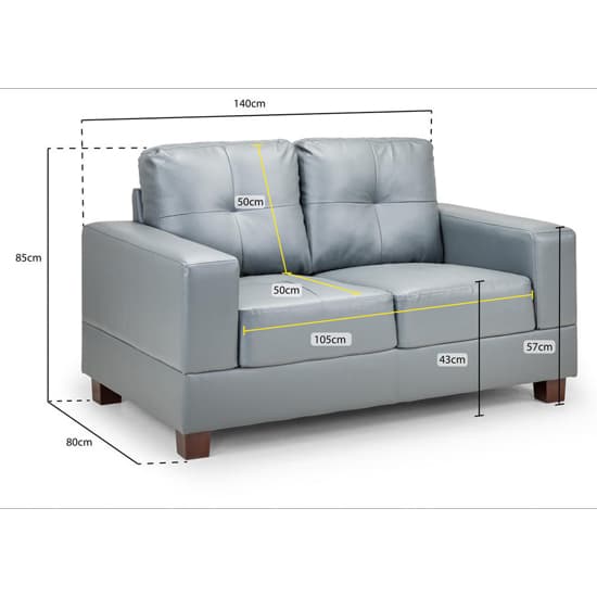Jared Fabric 2 Seater Sofa In Grey Furniture in Fashion
