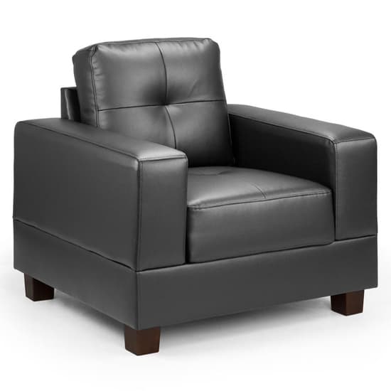 Jared Faux Leather Armchair In Black