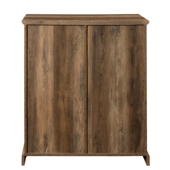 Jarrah Wooden Bar Cabinet With Sliding Door In Rustic Oak_7