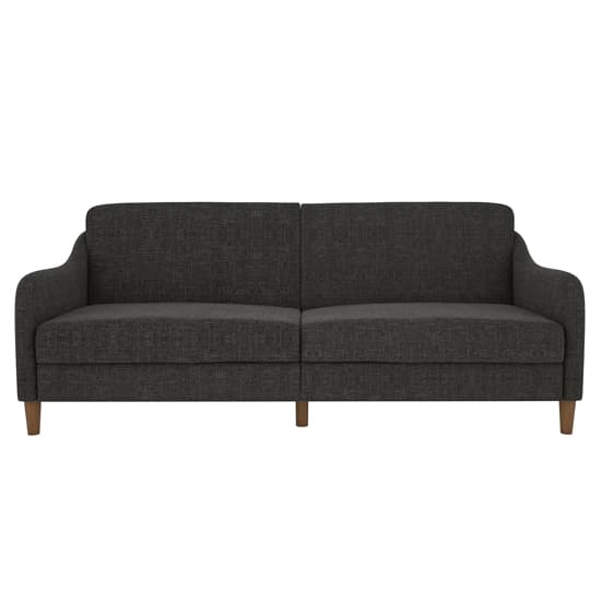 Jaspar Linen Fabric Sofa Bed With Wooden Legs In Grey_5