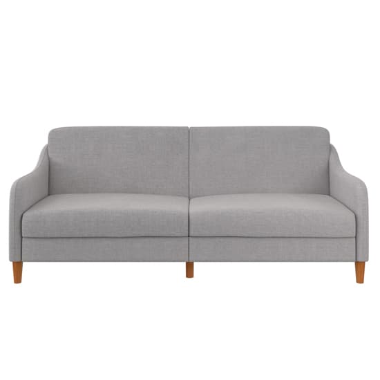 Jaspar Linen Fabric Sofa Bed With Wooden Legs In Light Grey_5