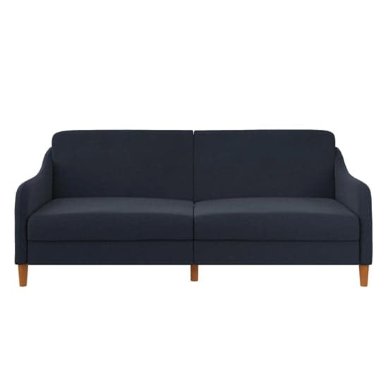 Jaspar Linen Fabric Sofa Bed With Wooden Legs In Navy_5