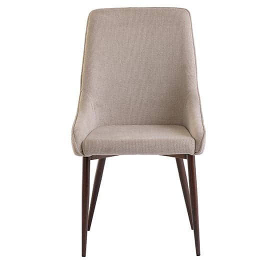 Jasper Fabric Dining Chair In Ivory With Wenge Legs_2