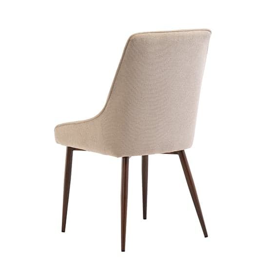 Jasper Fabric Dining Chair In Ivory With Wenge Legs_3