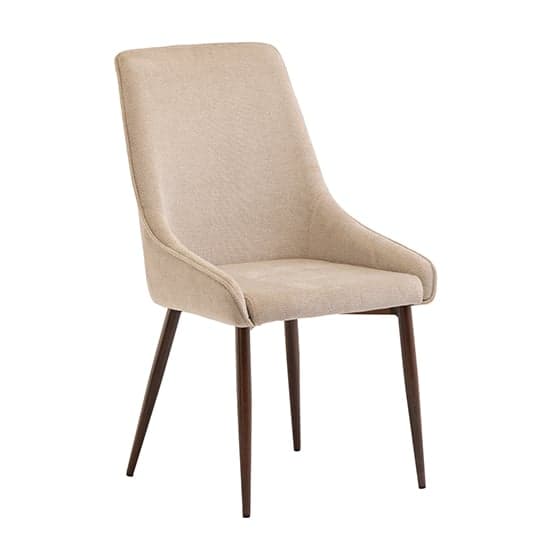 Jasper Fabric Dining Chair In Ivory With Wenge Legs_1
