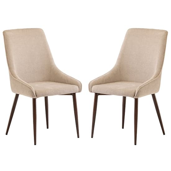 Jasper Ivory Fabric Dining Chairs With Wenge Legs In Pair_1