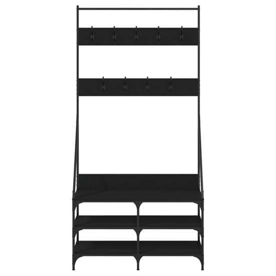 Jasper Wooden Clothes Rack With Shoe Storage In Black_4