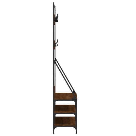 Jasper Wooden Clothes Rack With Shoe Storage In Brown Oak_5