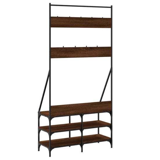 Jasper Wooden Clothes Rack With Shoe Storage In Brown Oak_6