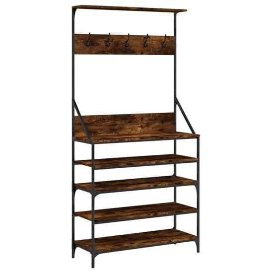 Jasper Wooden Clothes Rack With Shoe Storage In Smoked Oak_2