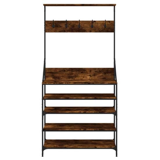 Jasper Wooden Clothes Rack With Shoe Storage In Smoked Oak_4