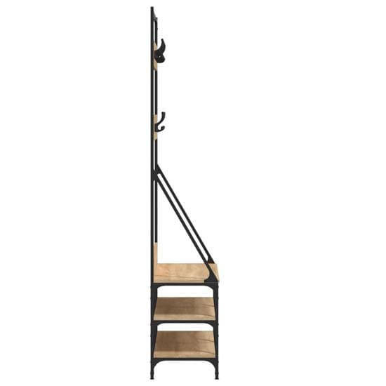 Jasper Wooden Clothes Rack With Shoe Storage In Sonoma Oak_5