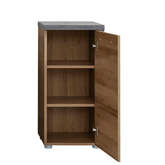 Java Floor Storage Cabinet In Dark Cement Grey And Oak_3