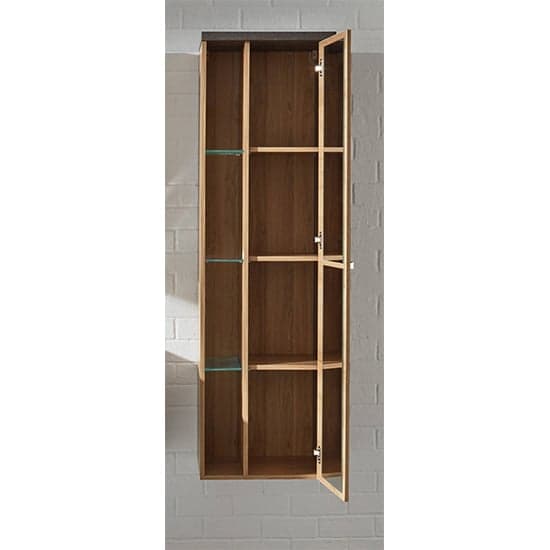 Java LED Wall Hung Storage Cabinet In Dark Cement Grey And Oak_2