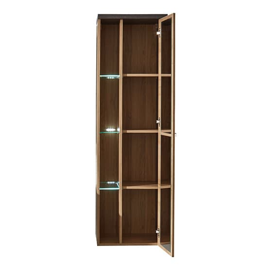 Java LED Wall Hung Storage Cabinet In Dark Cement Grey And Oak_4