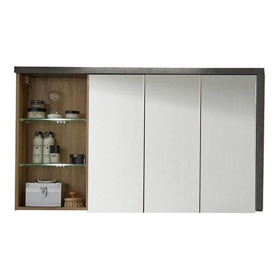 Java Mirrored Cabinet With Shelf In Oak And Dark Cement Grey_3