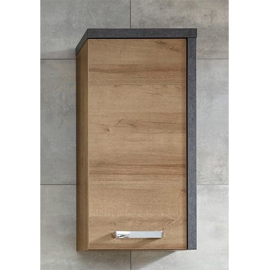 Java Wall Hung Storage Cabinet In Dark Cement Grey And Oak_1