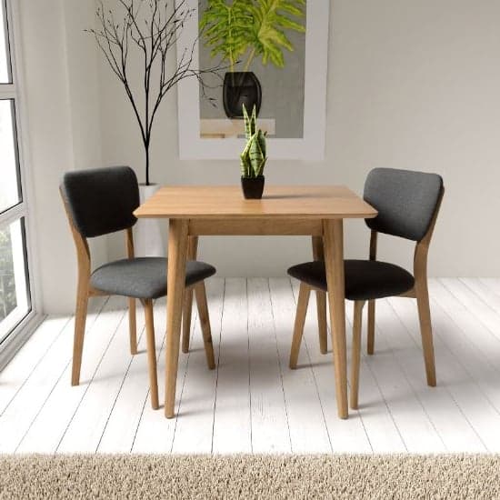Javion Wooden Dining Table Square In Natural Oak_3