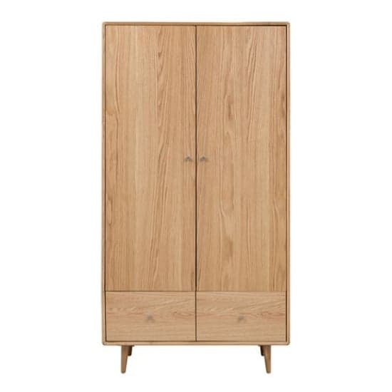 Javion Wooden Wardrobe With 2 Doors In Natural Oak_2