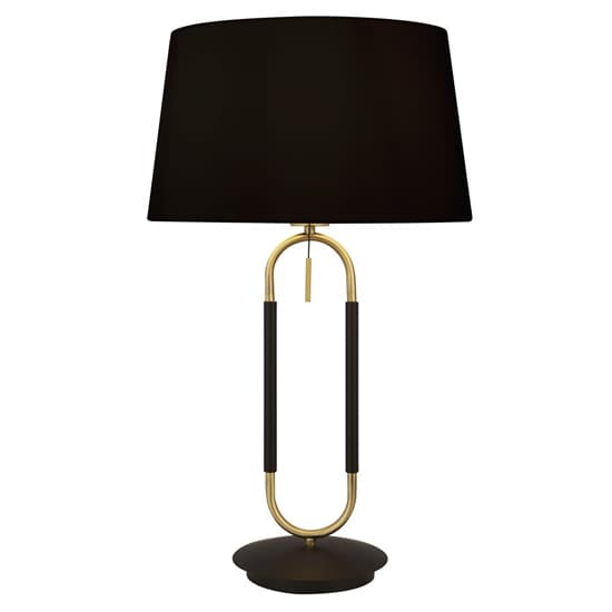Jazz Velvet Shade Table Lamp With Black And Satin Brass Base_1