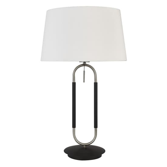 Jazz Velvet Shade Table Lamp With White And Satin Silver Base_2