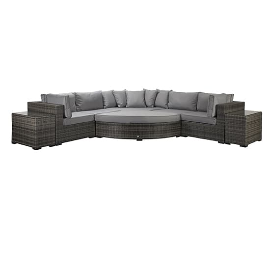 Jeana Corner Sofa With Poof And End Tables In Mixed Grey_3