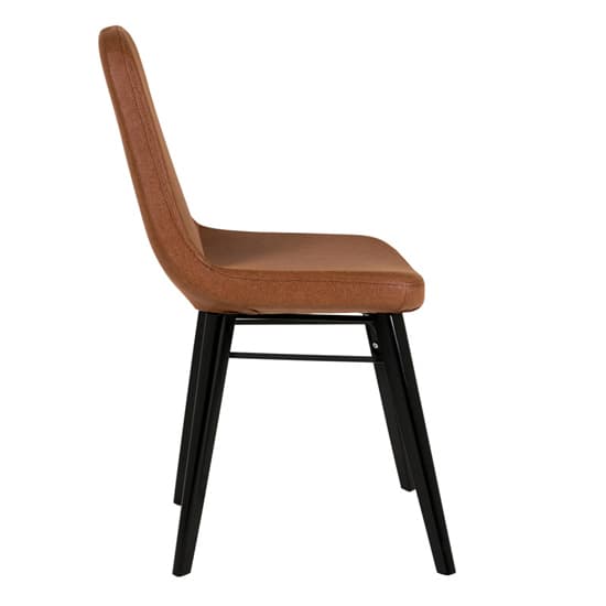 Jecca Fabric Dining Chair With Black Legs In Tawny_3