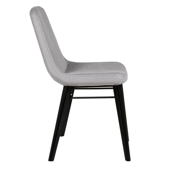 Jecca Grey Fabric Dining Chairs With Black Legs In Pair Furniture in