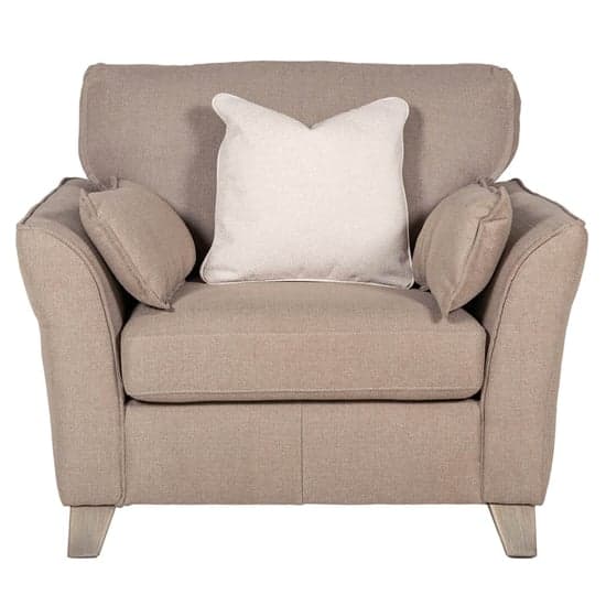 Jekyll Fabric 1 Seater Sofa In Biscuit With Cushions_2