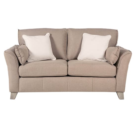Jekyll Fabric 2 Seater Sofa In Biscuit With Cushions_2