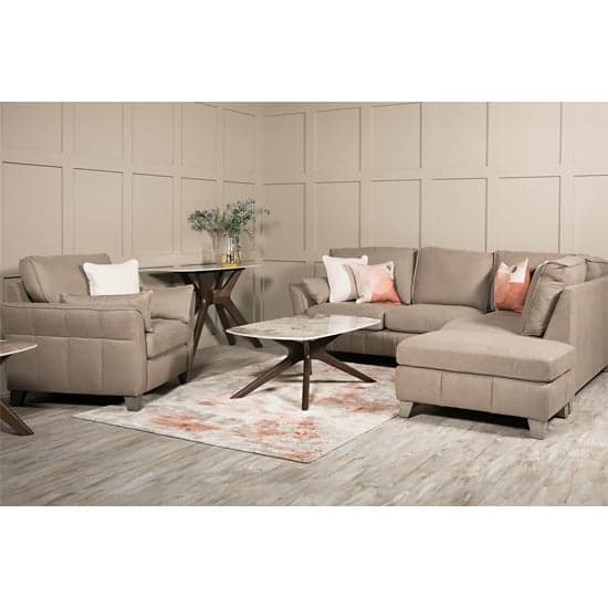 Jekyll Fabric 2 Seater Sofa In Biscuit With Cushions_5