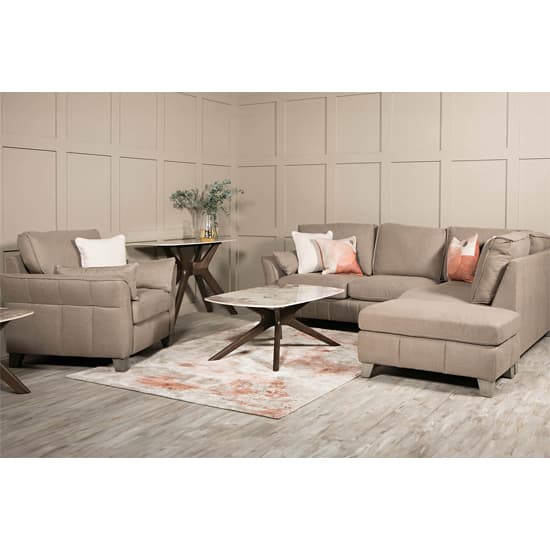 Jekyll Fabric 3 Seater Sofa In Biscuit With Cushions_5